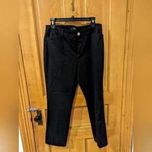 Lauren Ralph Lauren Black Pants Women's Size 12P Tapered Leg Flat Front